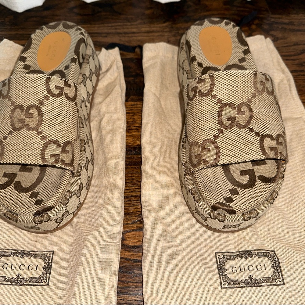 Gucci Monogram Slide Sandals - image 2